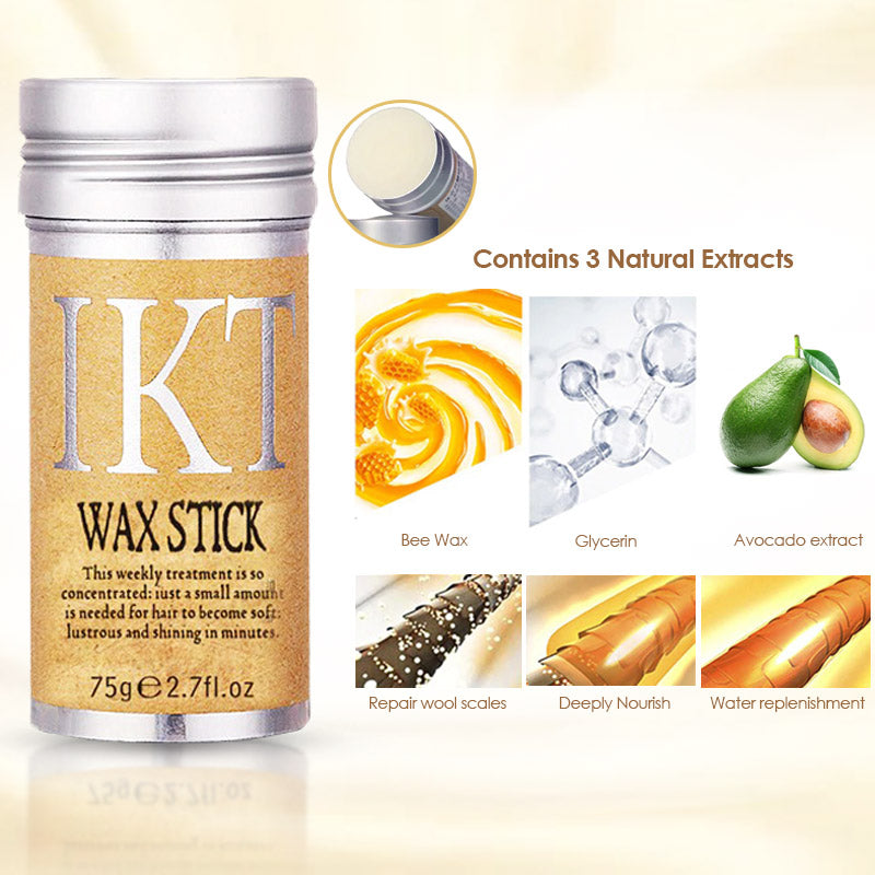 Handige anti-pluis haarstyling wax voor dames, gemakkelijk te gebruiken voor een glad resultaat.