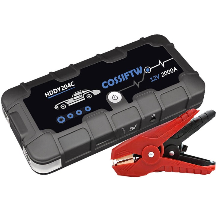 Krachtige 2000A auto jumpstarter accupack voor benzine & diesel motoren, draagbare noodstroom oplossing.