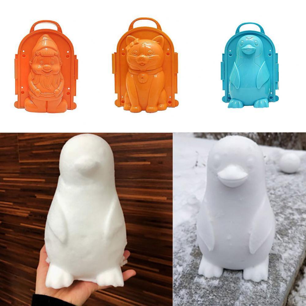 Buitenspeelgoed sneeuwsculptuurvormen set voor kinderen, inclusief dierenvormen en sneeuwballenmaker.