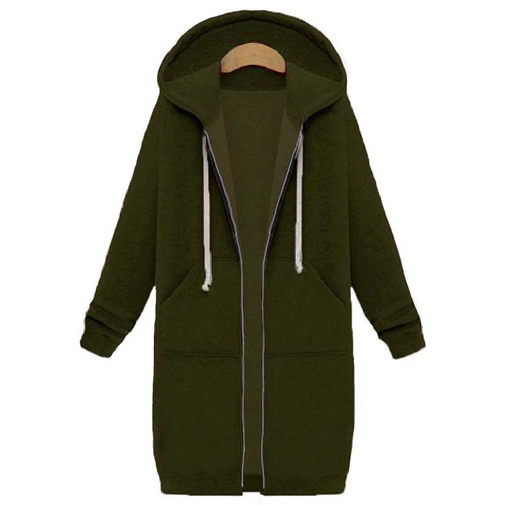 Trendy lange dames winterjas met capuchon, combineert functionaliteit en stijl moeiteloos.