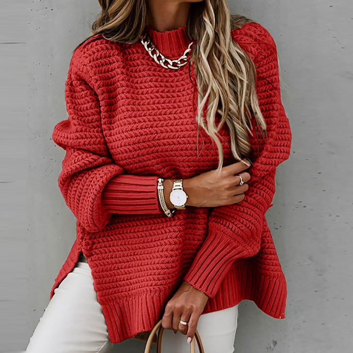 Comfortabele dames pullover Sofia met halfhoge hals, loose fit, perfect voor herfst.