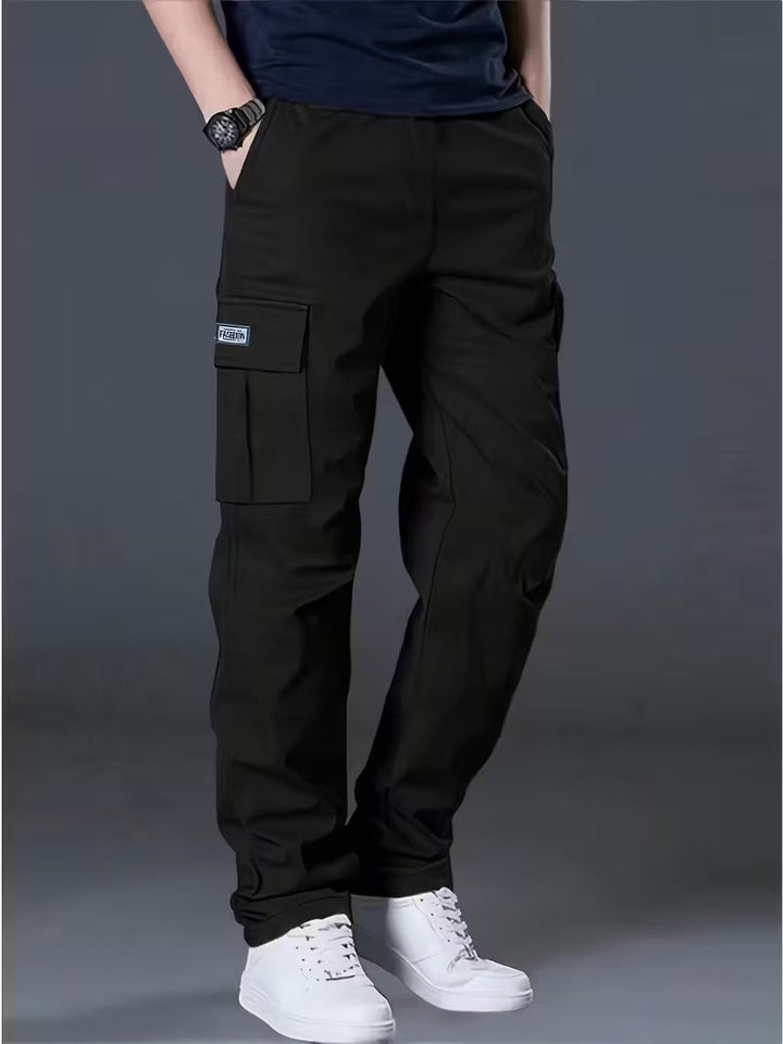 Heren heavy-duty cargo broek met rechte pijp, ideaal voor werk, outdoor of casual gebruik.