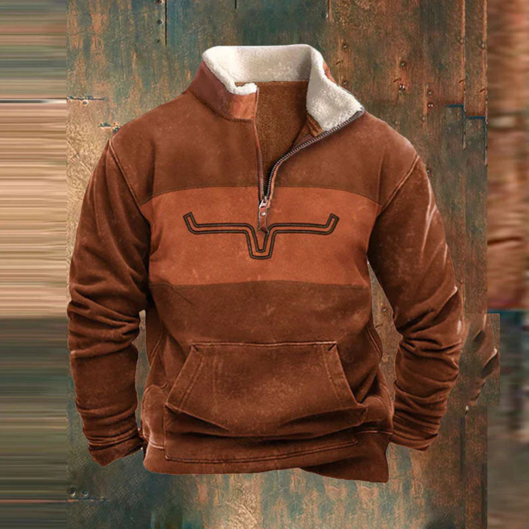 Veelzijdige herenkleding: casual pullover met halve rits voor een moderne, comfortabele en sportieve uitstraling.