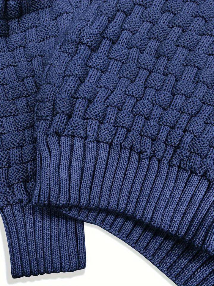 Elegante herentrui Lenny met sjaalkraag. Warme gebreide wintertrui, perfect voor stijlvolle mannenmode.