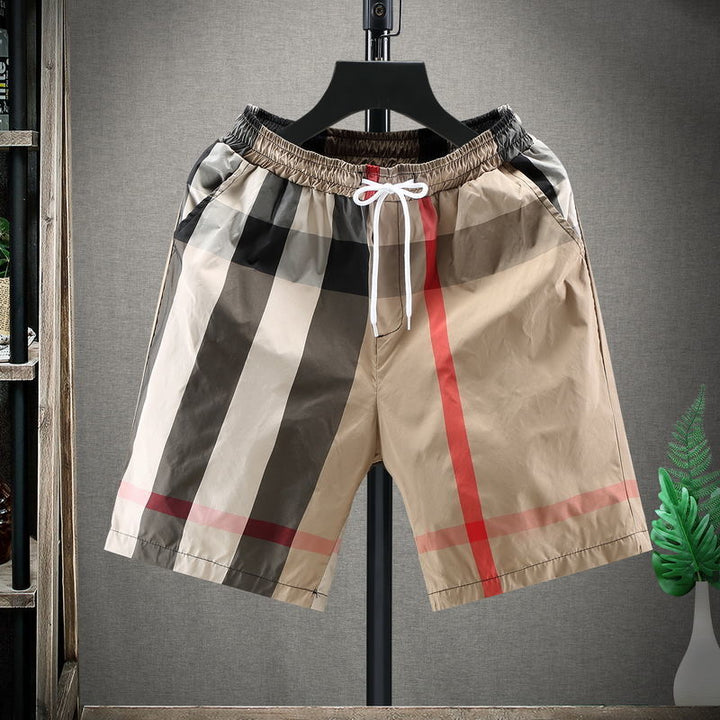 Grijze Heren Samuel Cargo Short met handige zakken en comfortabele elastische taille. Perfecte vrijetijdskleding.