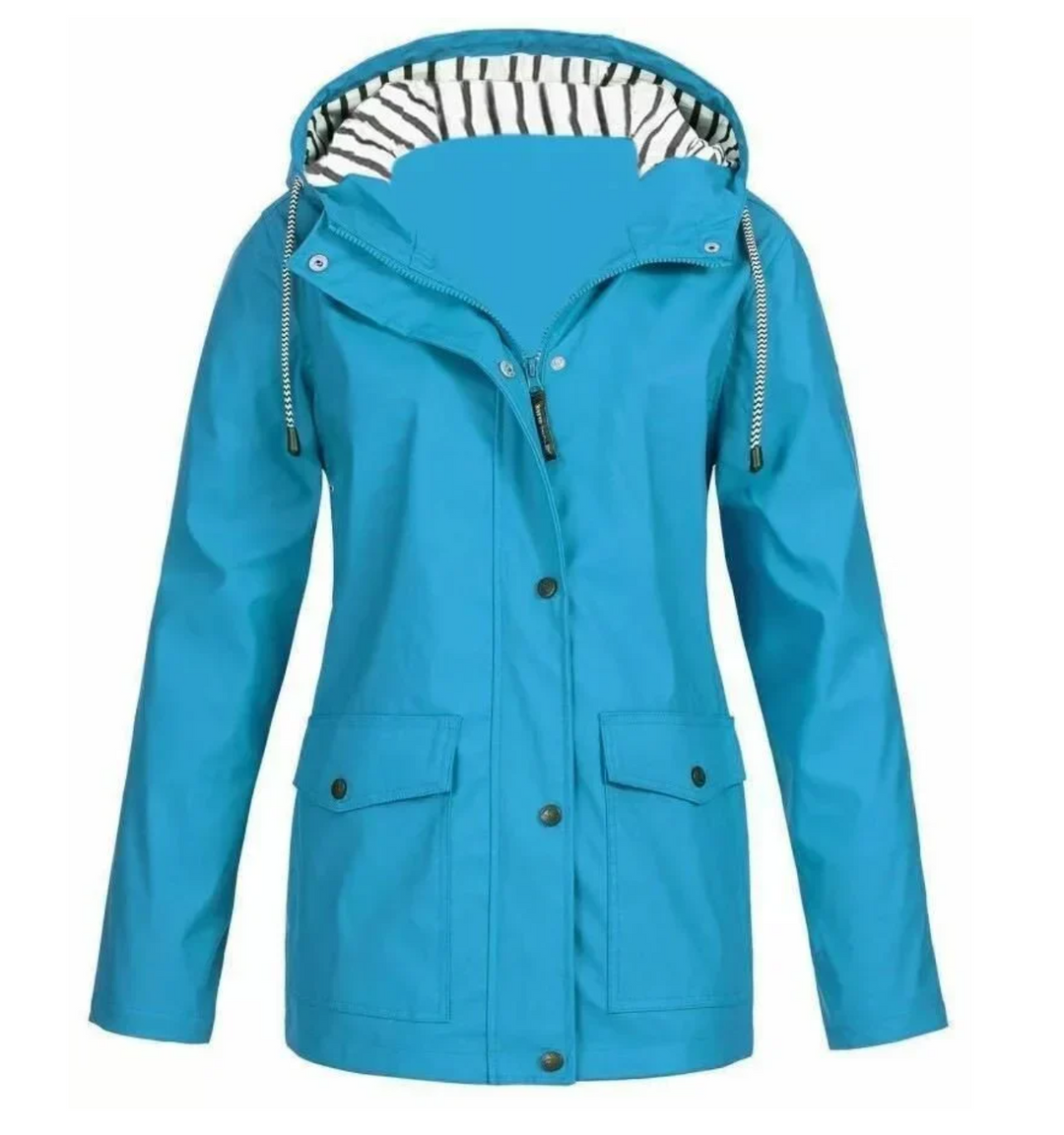 Modieuze dames outdoorjas, water- en winddicht, in een tijdloze kleur.