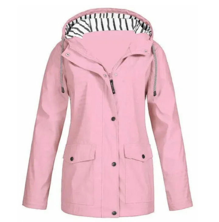 Stijlvolle, getailleerde waterdichte damesjas, perfect voor modebewuste vrouwen in elk weer.
