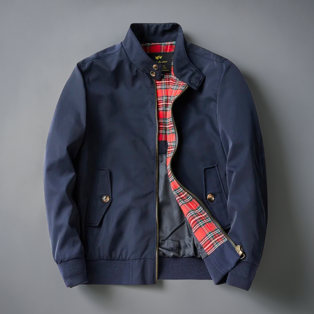 Mannelijke Harrington jas, comfortabele casual bovenkleding. Ideaal voor heren die van tijdloze mode houden.