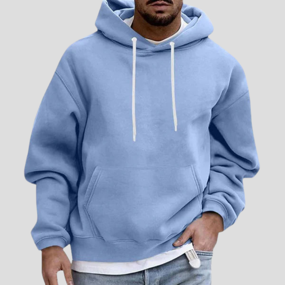 Zachte Owen pullover hoodie voor heren, comfortabel, relaxed fit, perfect voor casual kleding.