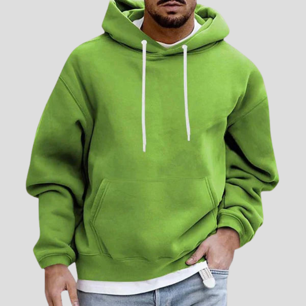 Detail: zachte stof Owen heren hoodie, capuchon met trekkoord, comfortabele losse pasvorm, moderne stijl.