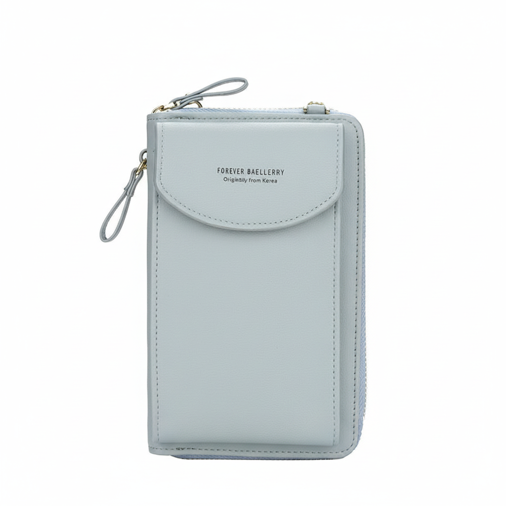 Handig schoudertasje annex compacte damesportemonnee met telefoonvak voor je mobiel en pasjes.