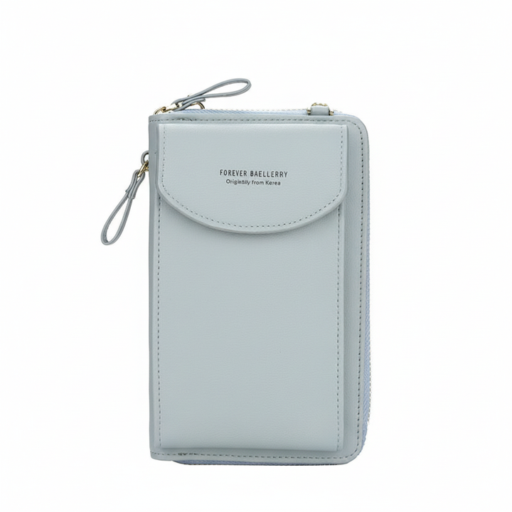 Handig schoudertasje annex compacte damesportemonnee met telefoonvak voor je mobiel en pasjes.