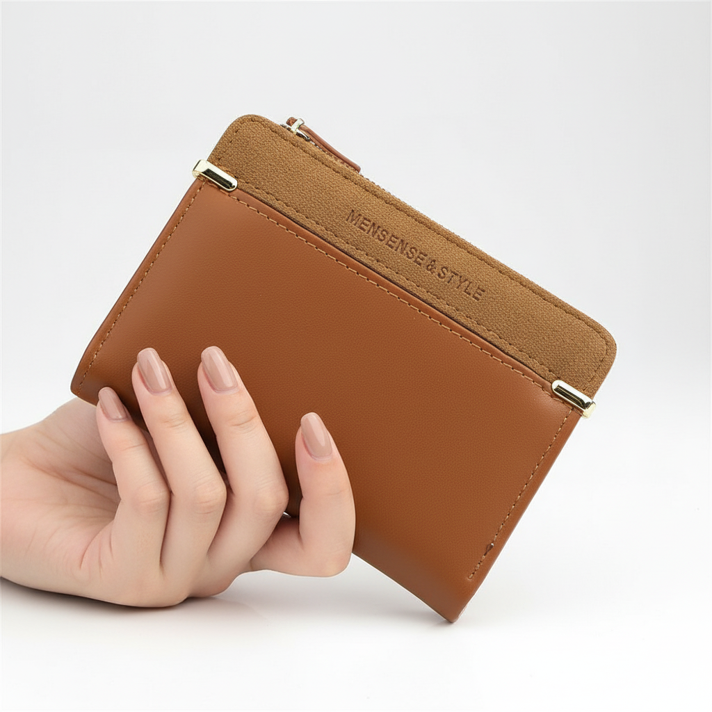 Elegante compacte dames portefeuille van PU-leer, praktisch en modebewust.