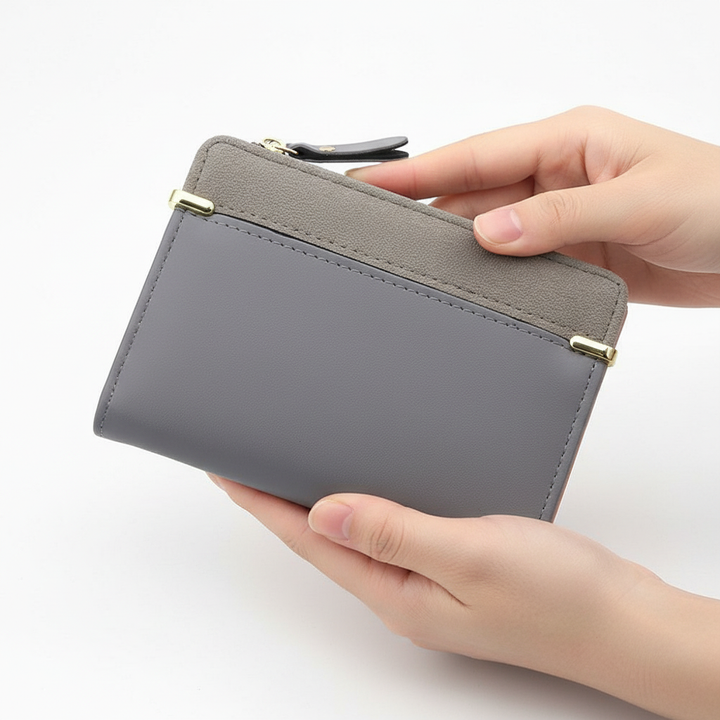 Duurzame compacte dames portemonnee, gemaakt van premium PU-leer, WalletFolio model.