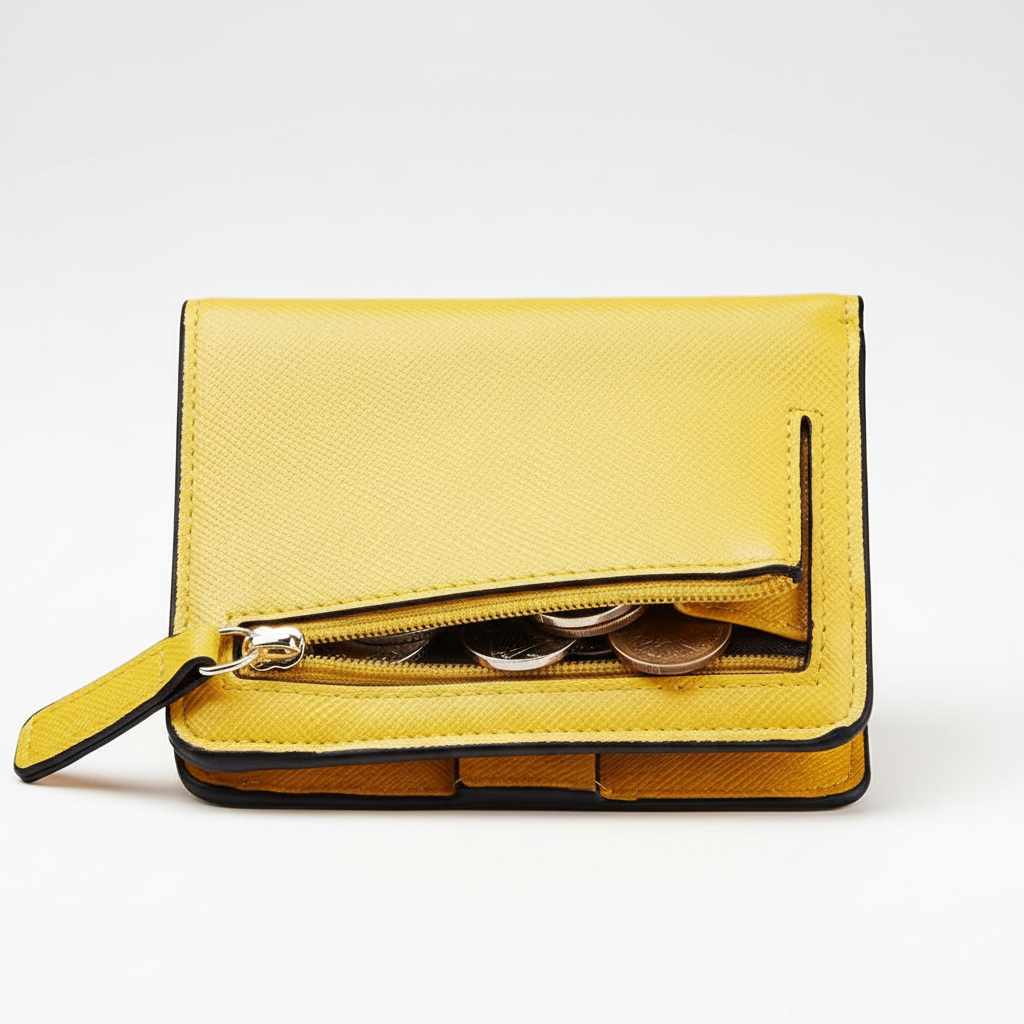 Modieuze kleine leren dames portemonnee, een elegant accessoire voor elke vrouw, met RFID-beveiliging.