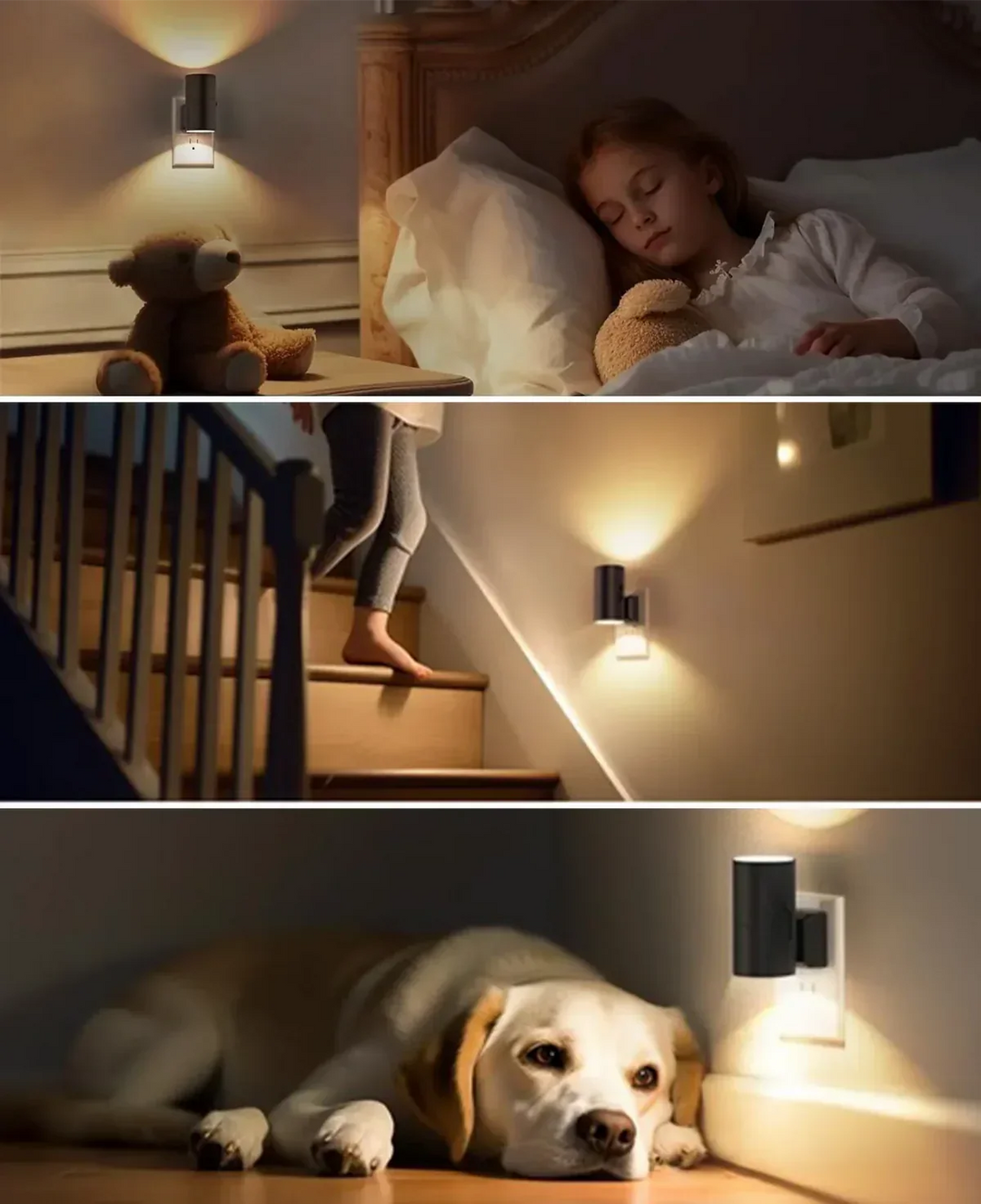 Moderne Noctura LED-wandlamp met sensor voor energiezuinige sfeerverlichting in huis.
