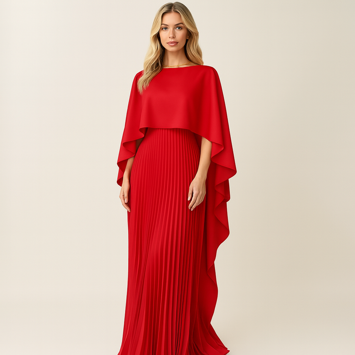 Rugdetail van de stijlvolle dames maxi-jurk 'Amelie', een perfecte formele jurk voor speciale gelegenheden. (118 chars)
