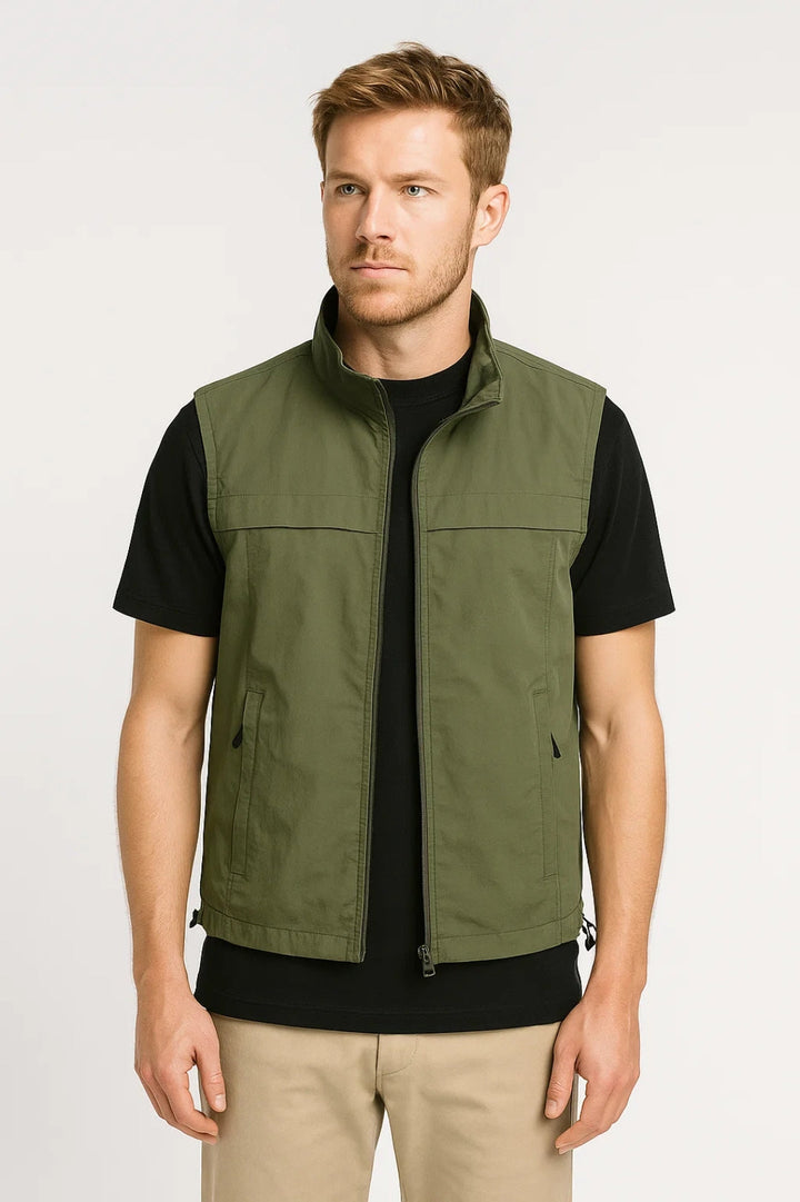 Heren lichte mouwloze tussenlaag Zachary, ideaal als sportvest of buitenkleding voor actieve mannen.