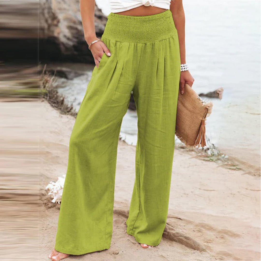 Veelzijdige dames zomerbroek, comfortabel en stretchy. Geschikt voor casual mode, vakantie of voorjaar. Luchtige stof.
