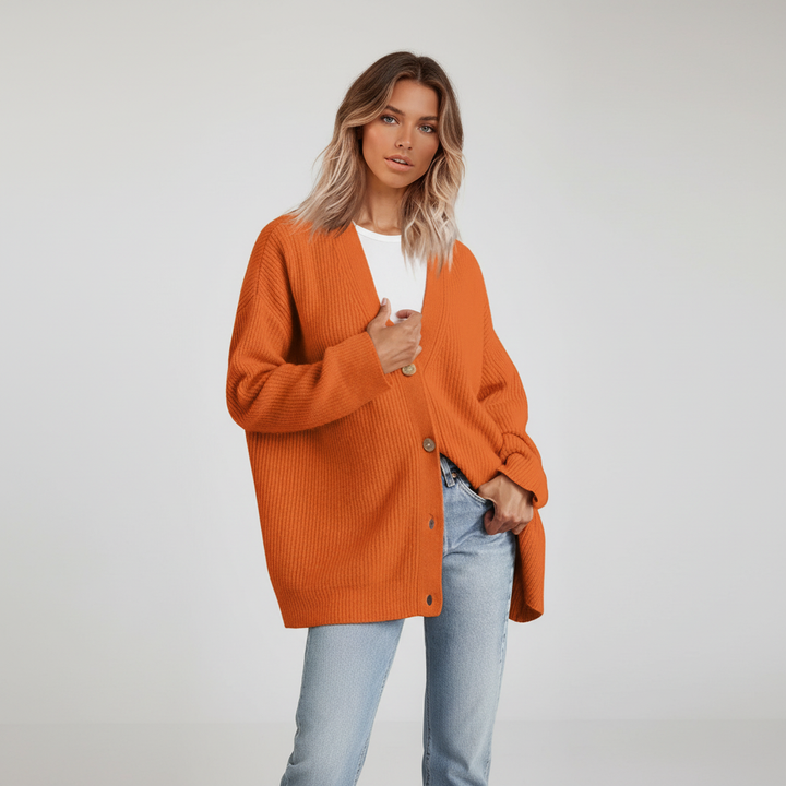 Losvallend dames kasjmier vest, diepe V-hals, perfect voor een comfortabele maar chique look.