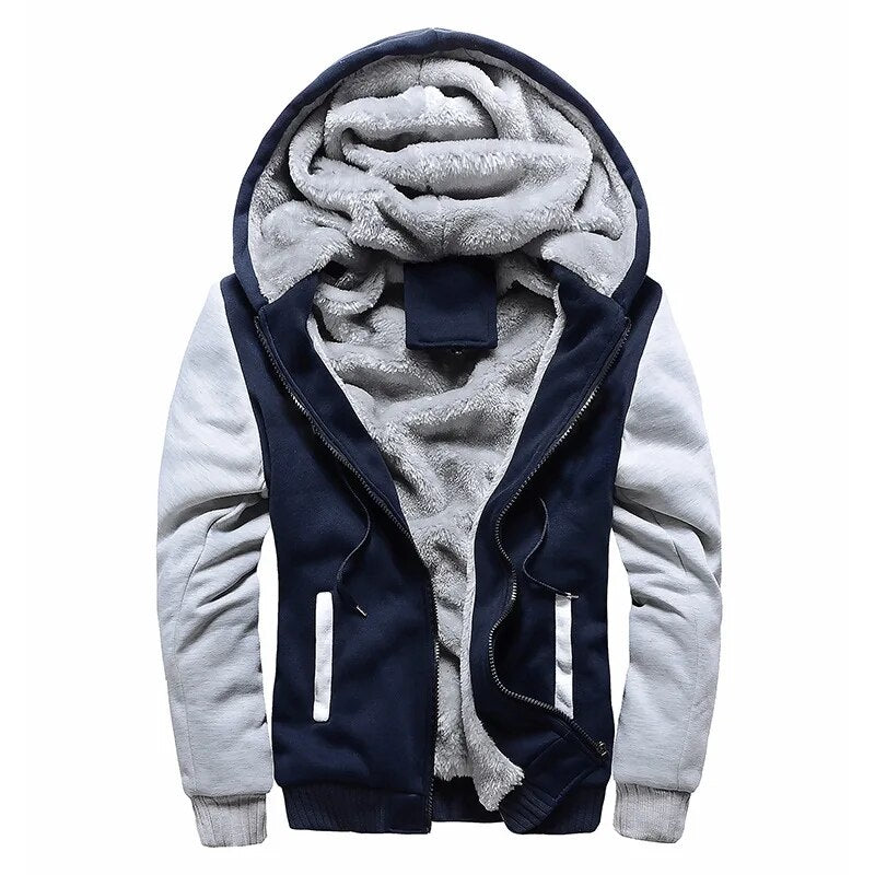 Warm winterjack voor heren met capuchon, comfortabel en windbestendig, ideaal voor koude dagen outdoor.