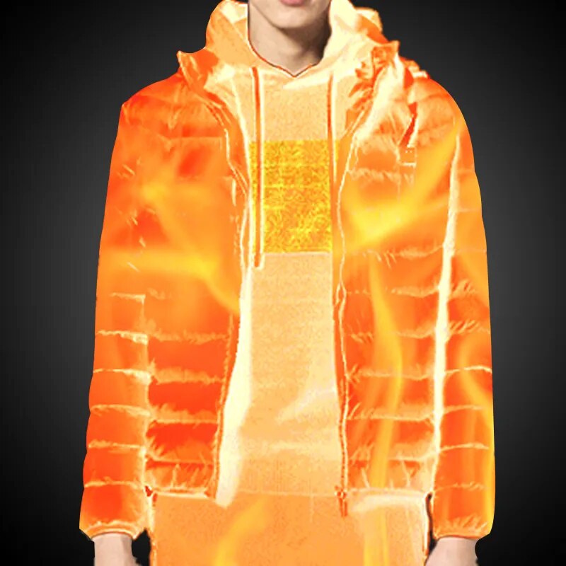 Waterbestendige heren verwarmingsjas, perfecte buitenkleding voor actieve mannen.