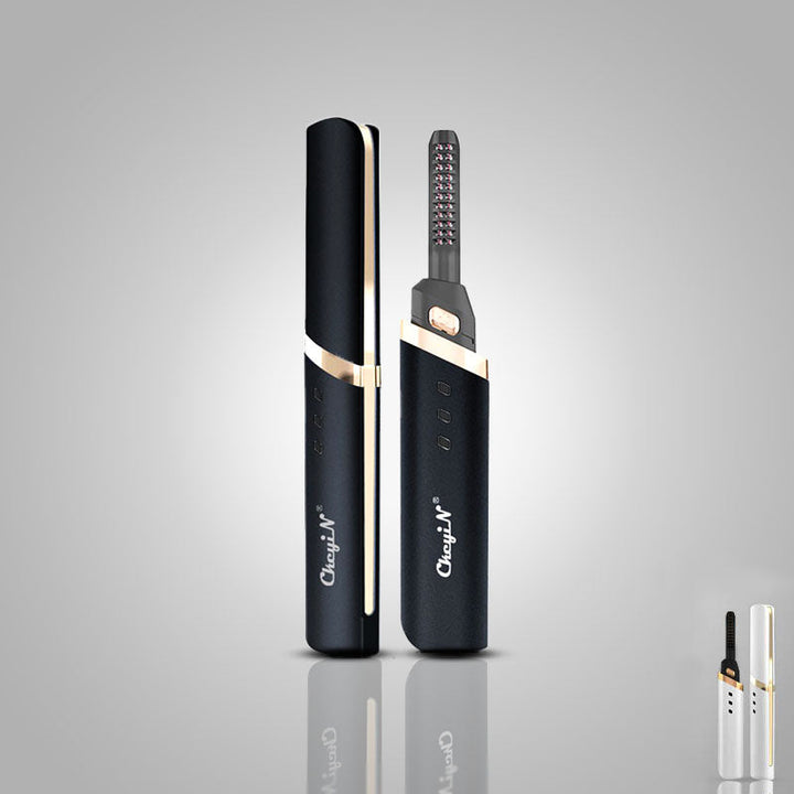Verwarmde elektrische wimpertang voor perfect gekrulde wimpers. Essentiële oogmake-up tool.