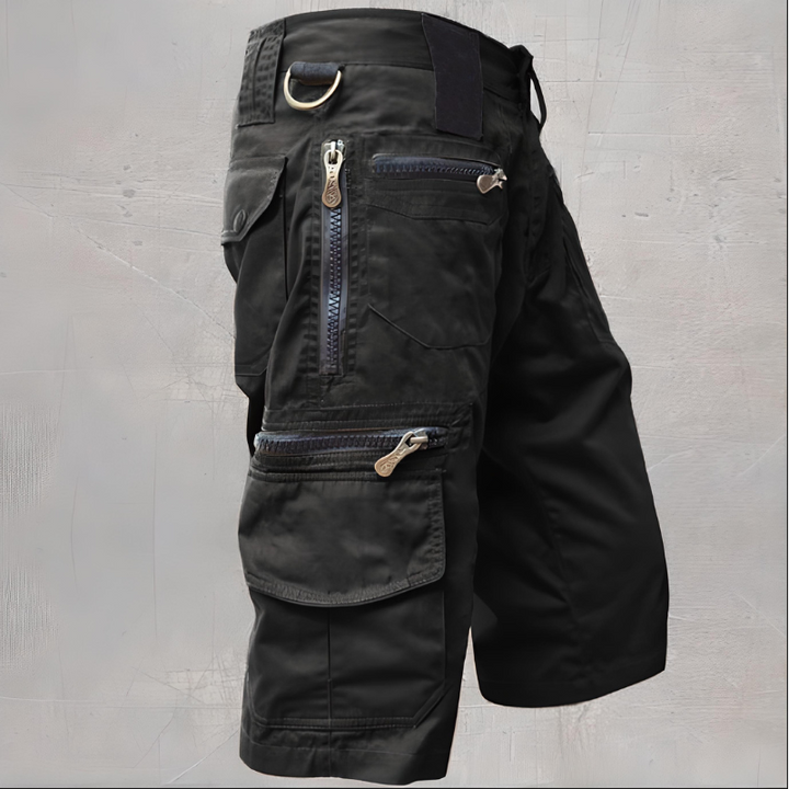 Heren outdoor cargo shorts grijs, perfect voor wandelen en vrije tijd. Comfortabel en ademend met veel zakken.