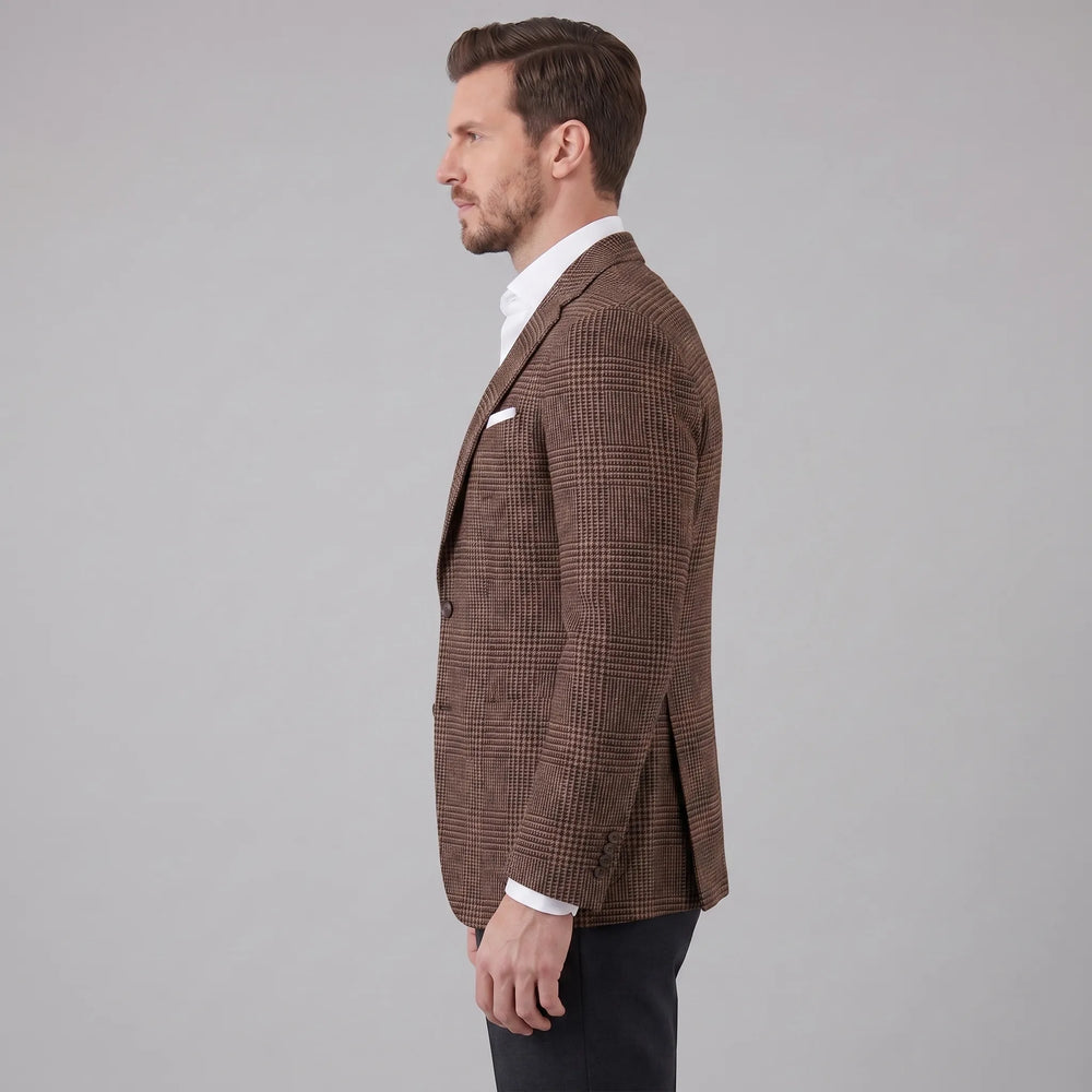 Nette heren blazer met subtiel ruitpatroon, ideaal voor een professionele zakelijke look.