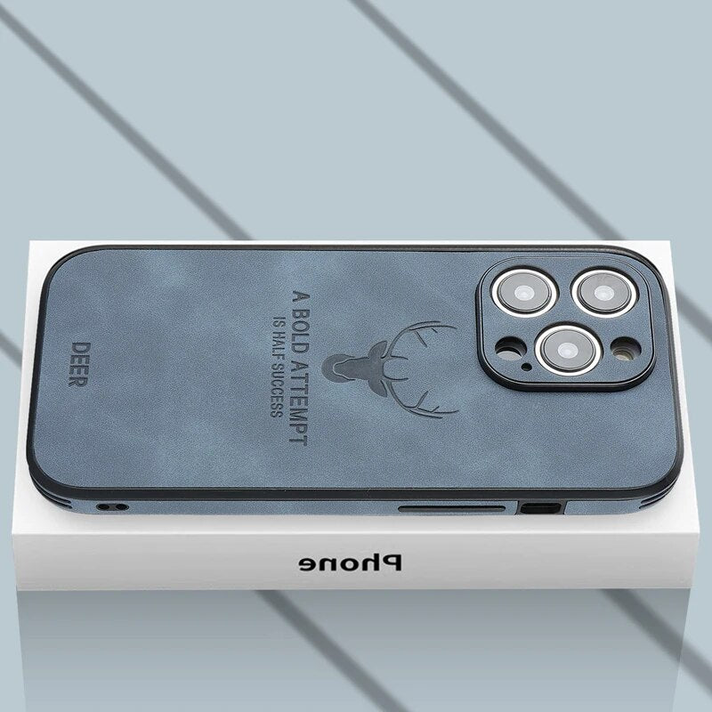 Echt leren iPhone hoesje, superieure grip, schokbestendigheid en een chique uitstraling.