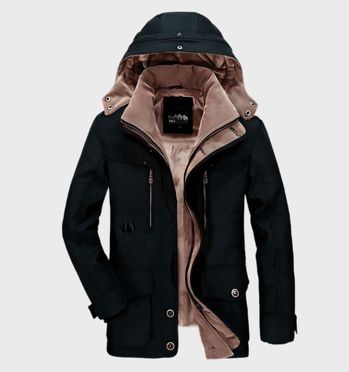 Warme heren winterjas met capuchon, ideaal voor koude dagen. Stijlvolle winterkleding voor herenmode.