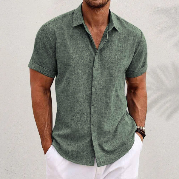 Stijlvol heren zomer overhemd in lichte stof voor comfort en elegantie. Perfect voor casual en chique gelegenheden.
