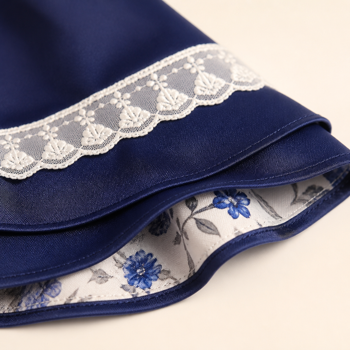 Traditionele dames dirndl jurk in retro stijl, met bloemenprint, veterdetail en bijpassend schort.