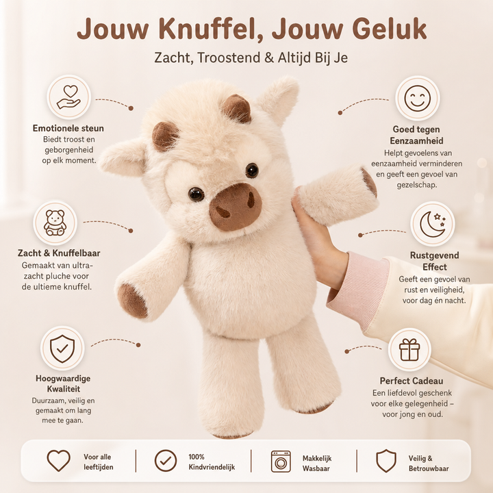 Grote 45 cm Hooglander koe knuffel. Zacht pluche knuffeldier, perfect als cadeau, speelgoed of kawaii decoratie.