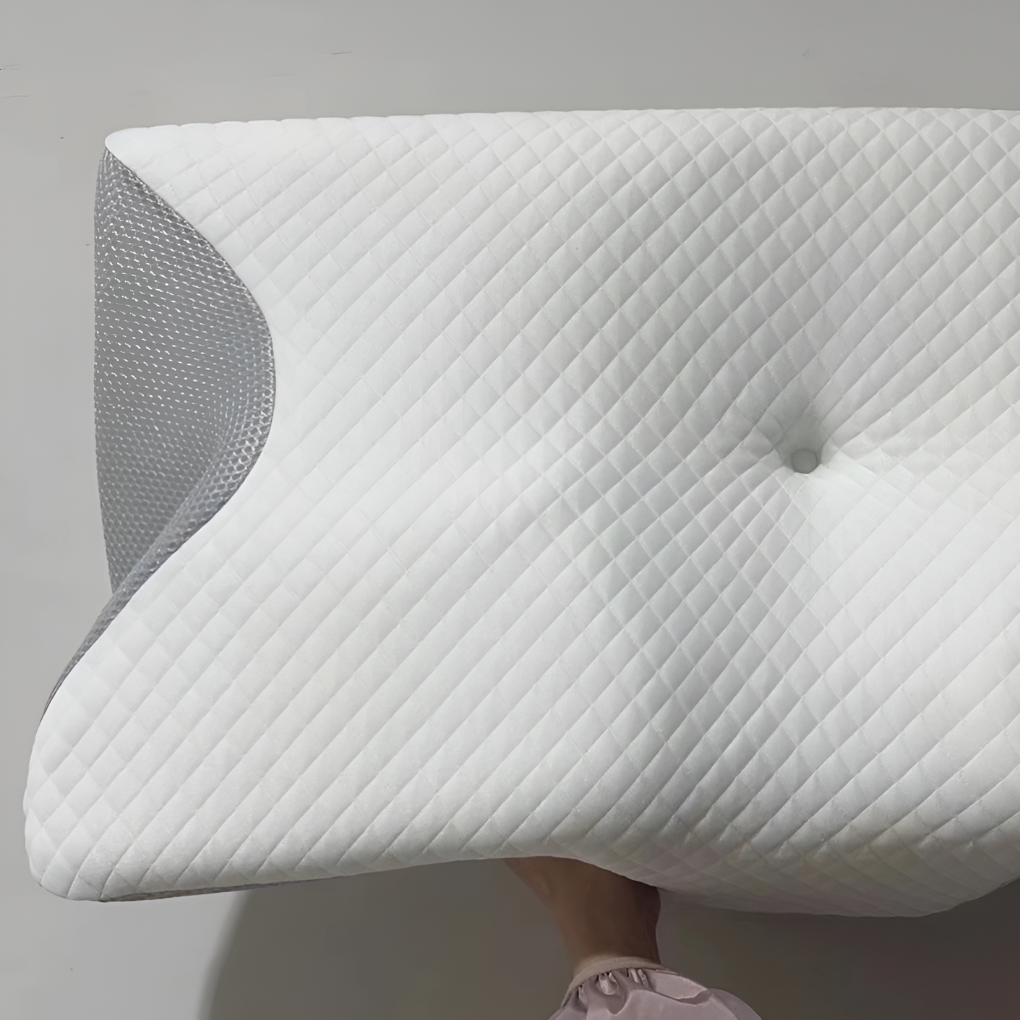 Orthopedisch traagschuim steunkussen voor nekpijn en rugpijn verlichting, bevordert gezonde slaap.
