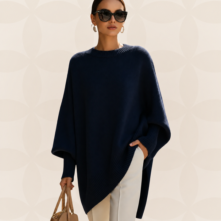 Comfortabele oversized trui voor dames, met stijlvolle vloeiende snit. Perfect voor veelzijdige casual mode.