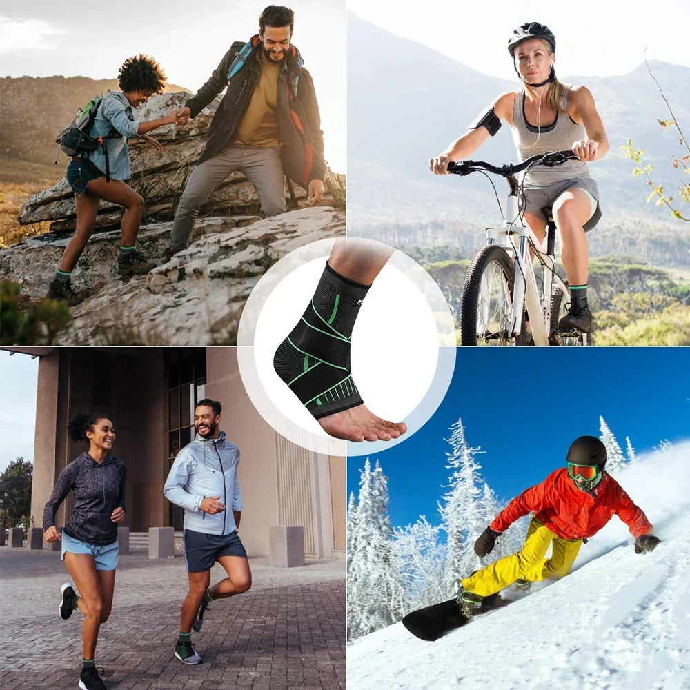 Zwarte FlexGuard enkelbrace, orthopedisch hulpmiddel voor maximale enkelondersteuning en comfort.