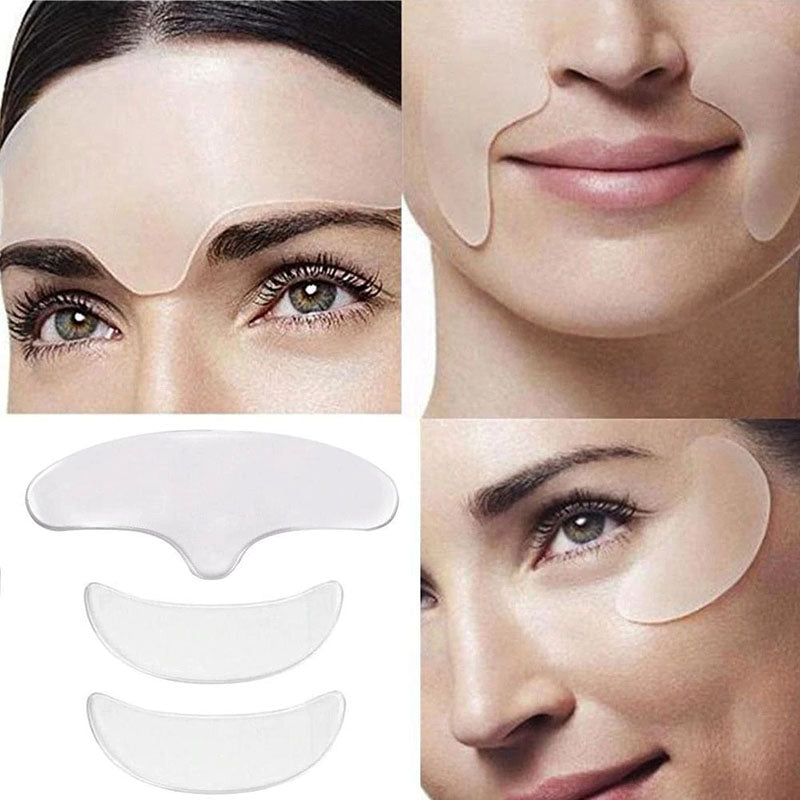 Siliconen anti-rimpel patches set (11 stuks) voor gezichtsverzorging & huidverjonging.
