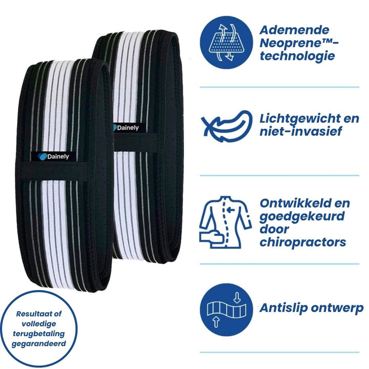 Model draagt FlexAlign lenden- en bekkengordel, toont discrete en effectieve rug- en bekkenondersteuning.