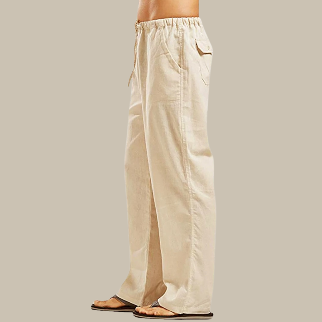 Luchtige linnen heren zomerbroek met relaxed fit voor optimaal comfort op warme dagen.