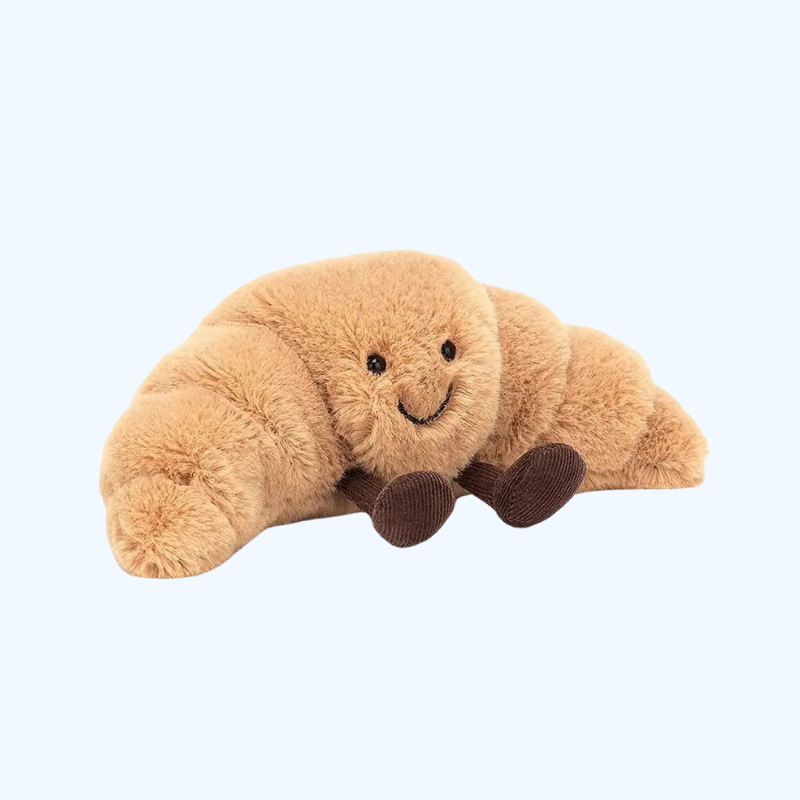 Pluche croissant knuffel kussen, zacht brood speelgoed voor kinderen en leuke kamer decoratie.