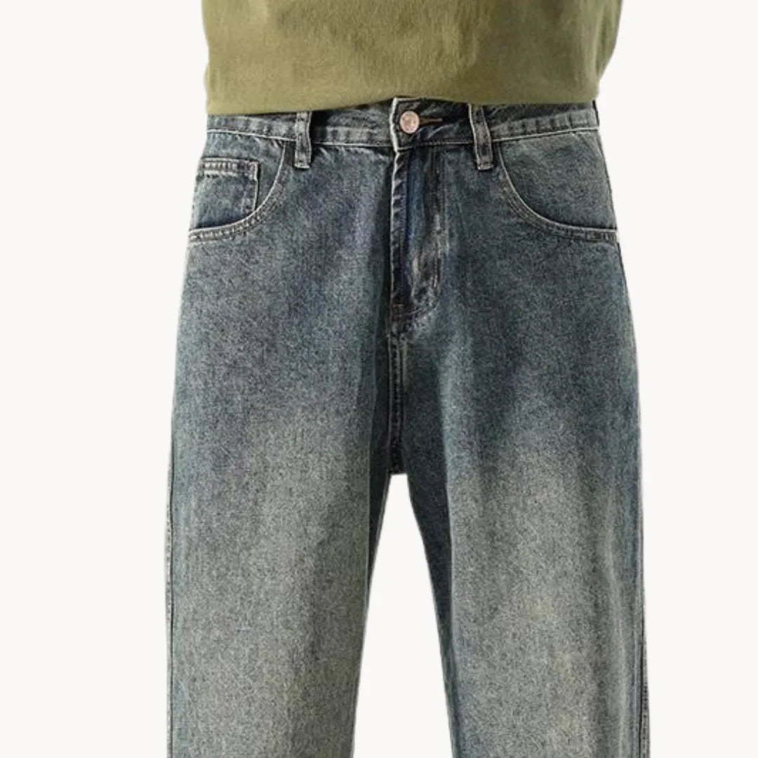 Duurzame heren jeans, rechte pijp, relaxed fit, veelzijdig en comfortabel.