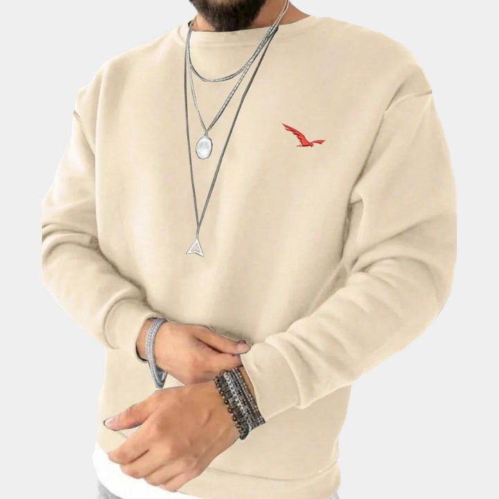 Stijlvolle Tiago herentrui met ronde hals. Comfortabele, moderne trui perfect voor casual herenmode.
