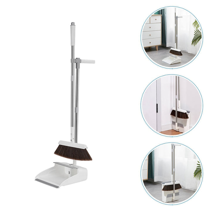 Robuuste stoffer en blik set voor effectieve schoonmaak. De handveger pakt stof en vuil makkelijk op, essentieel voor interieur.