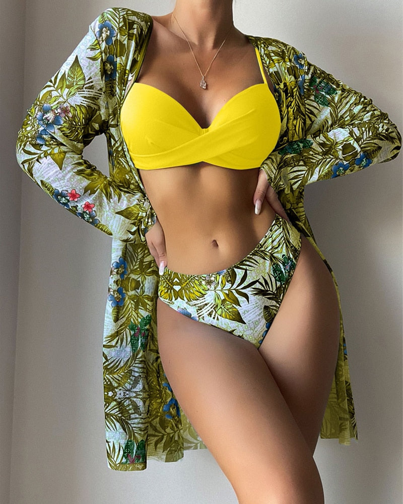 Dames zomer essentials: complete 3-delige bikini set met cover-up.