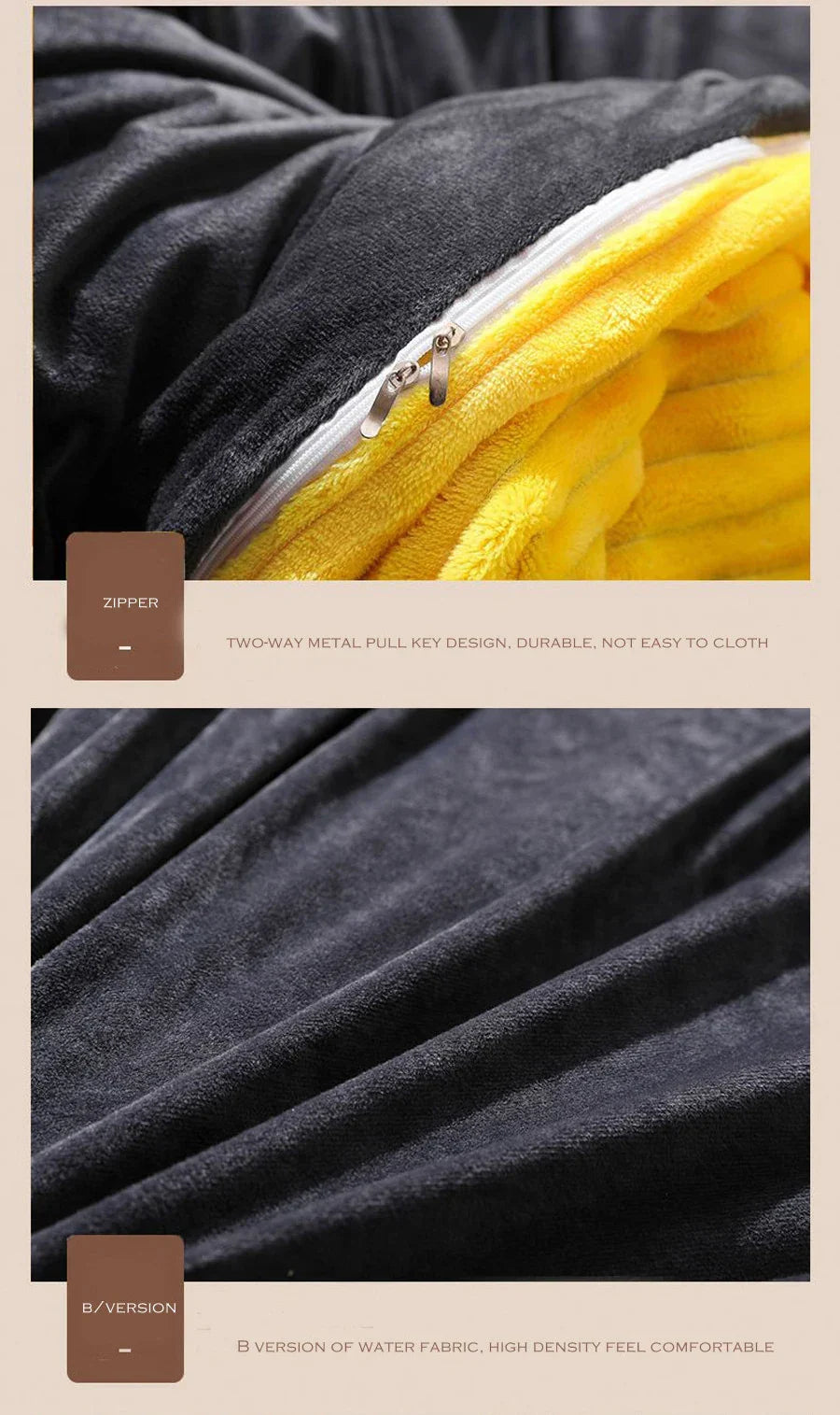 Slaapkamerinterieur met warm fleece dekbedovertrek. Creëert een luxe en comfortabele wintersfeer.