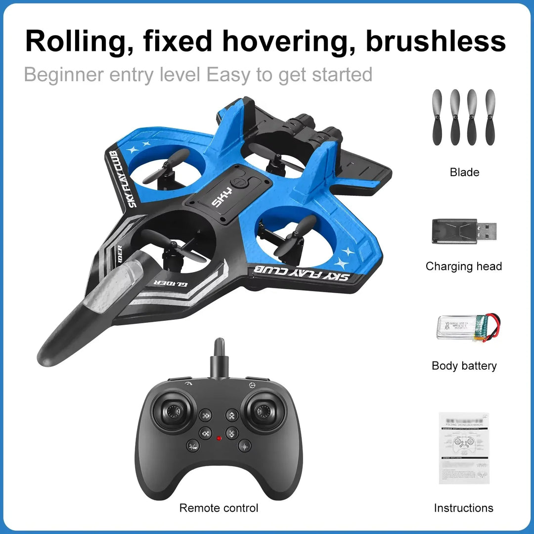 Stunts RC vliegtuig van EPP schuim voor jongens, met 2.4G afstandsbediening en heldere LED's.