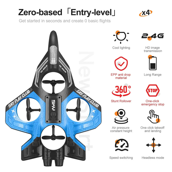 2.4G RC foam glider voor jongens, robuust en schokbestendig EPP schuim, klaar voor avontuur.
