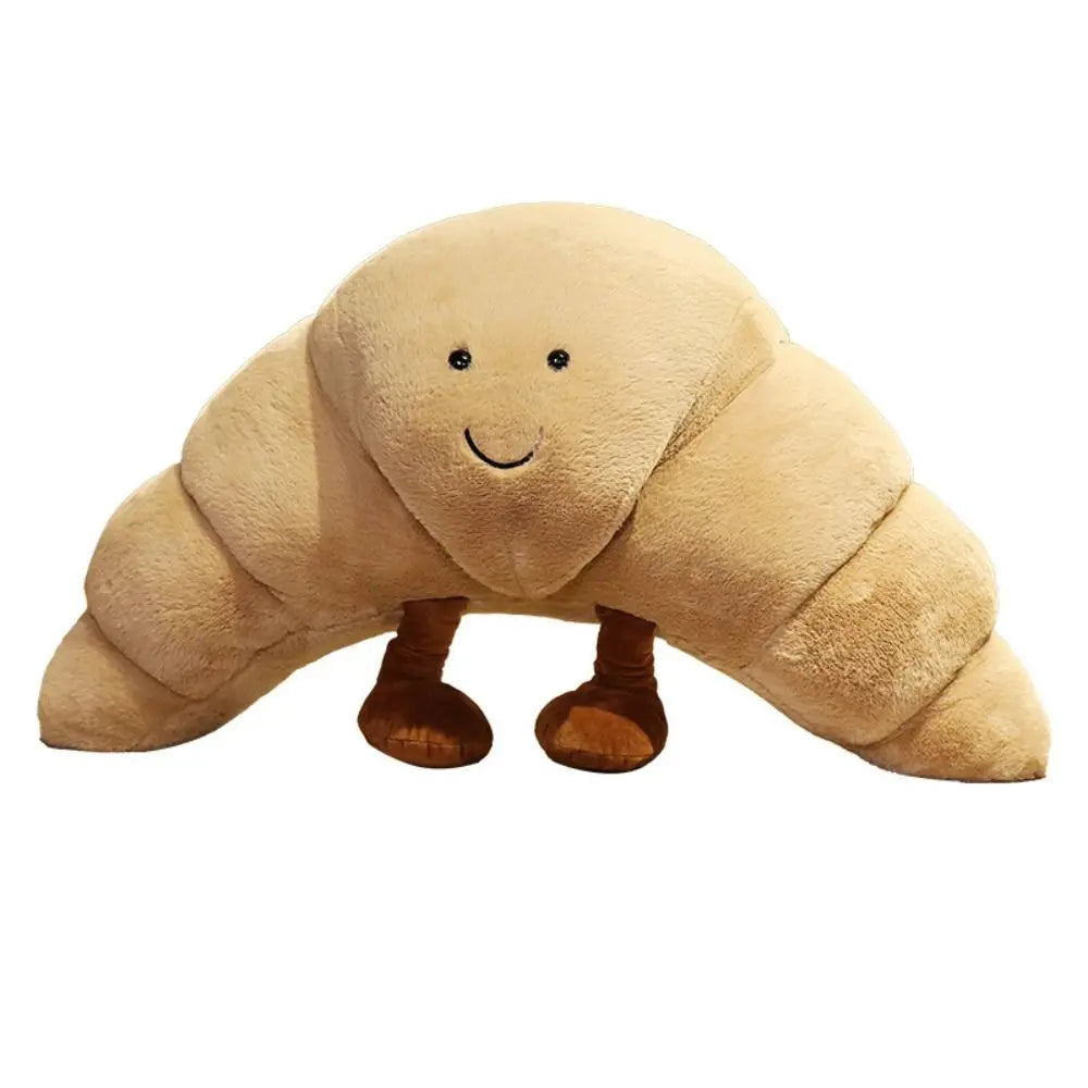 Hoogwaardig pluche croissant kussen, extra zacht en knuffelbaar, ideaal als speelgoed en decoratie.