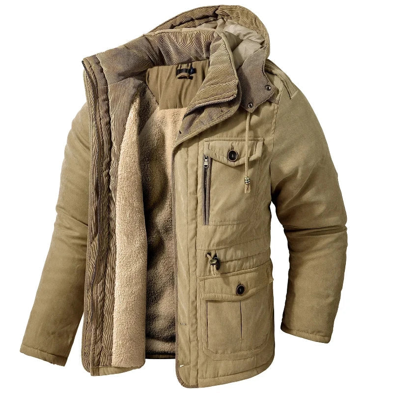 Unisex waterdichte winterjas, warme parka met fleecevoering voor optimale bescherming tegen kou en nattigheid.